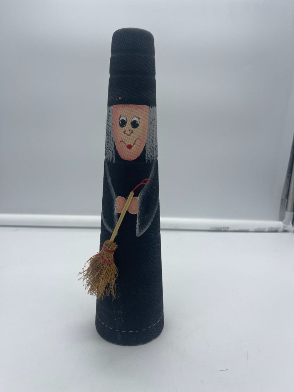 Hand Painted Cardboard Tube Witch Halloween Decoration